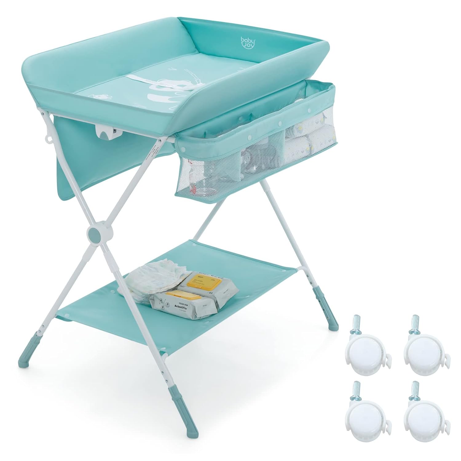 BABY JOY Baby Changing Table, Height Adjustable 4 in 1