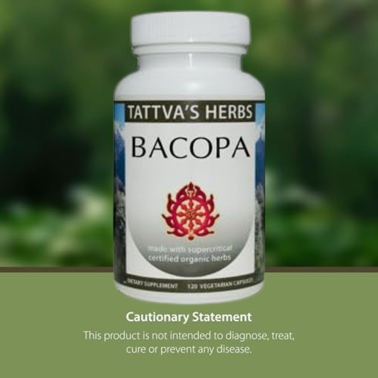 Tattva's Herbs Bacopa Monnieri Supplement, Brahmi, Bacopa Supplements with Pippili, Ayurveda Supplements, 120 Count (1 Pack), 25 Years of Premium Service