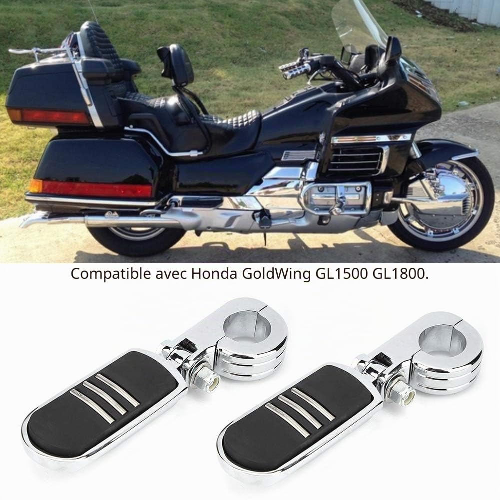 Repose-pieds de moto, adaptés au repose-pieds de moto chromé GoldWing GL1500 GL1800 avec support 2 pièces 32mm