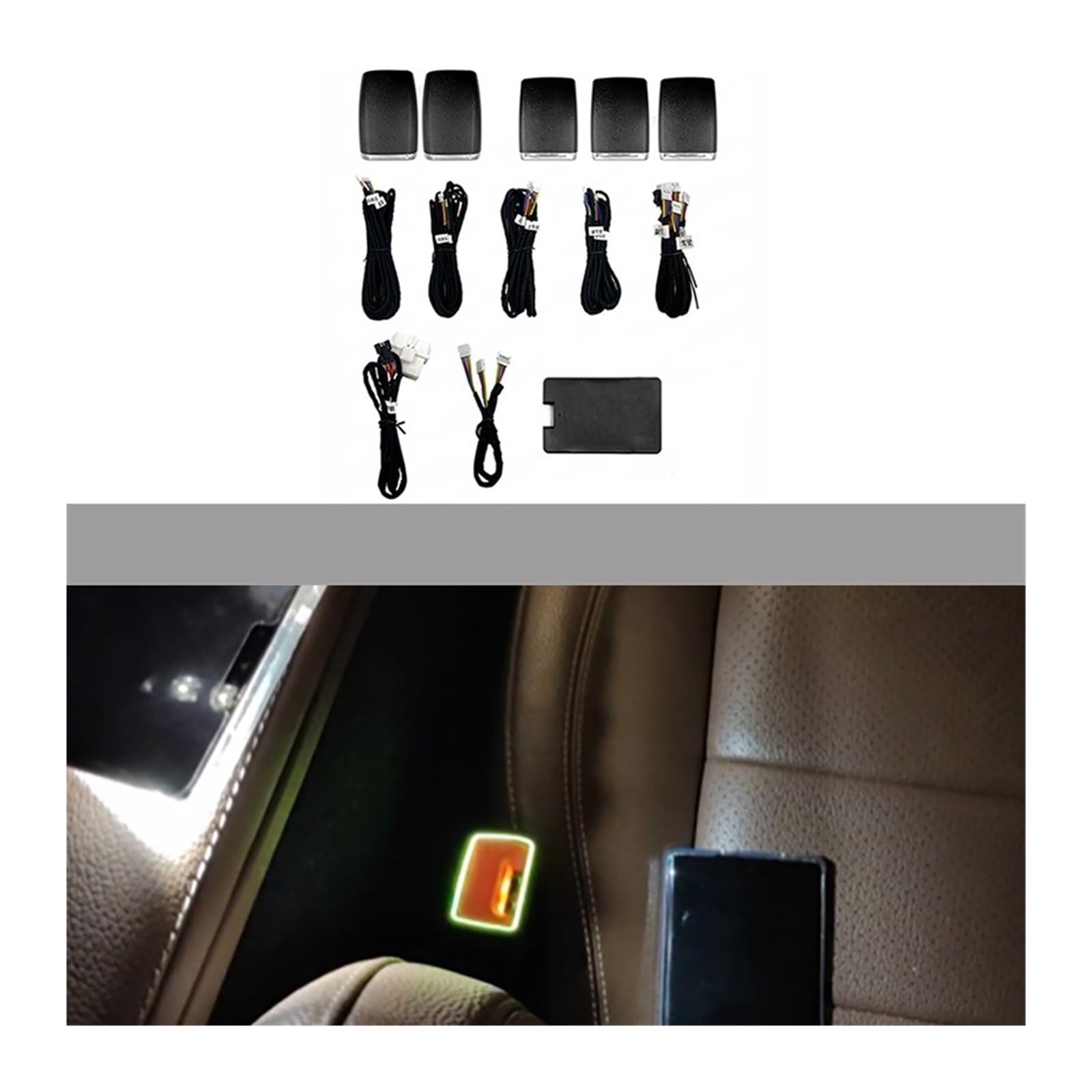 Seat Belt Buckle Ambient Light Compatible with Mercedes Benz E-Class 2015-2021 Ambient Luminous Booth Seat Belt Buckle Interior