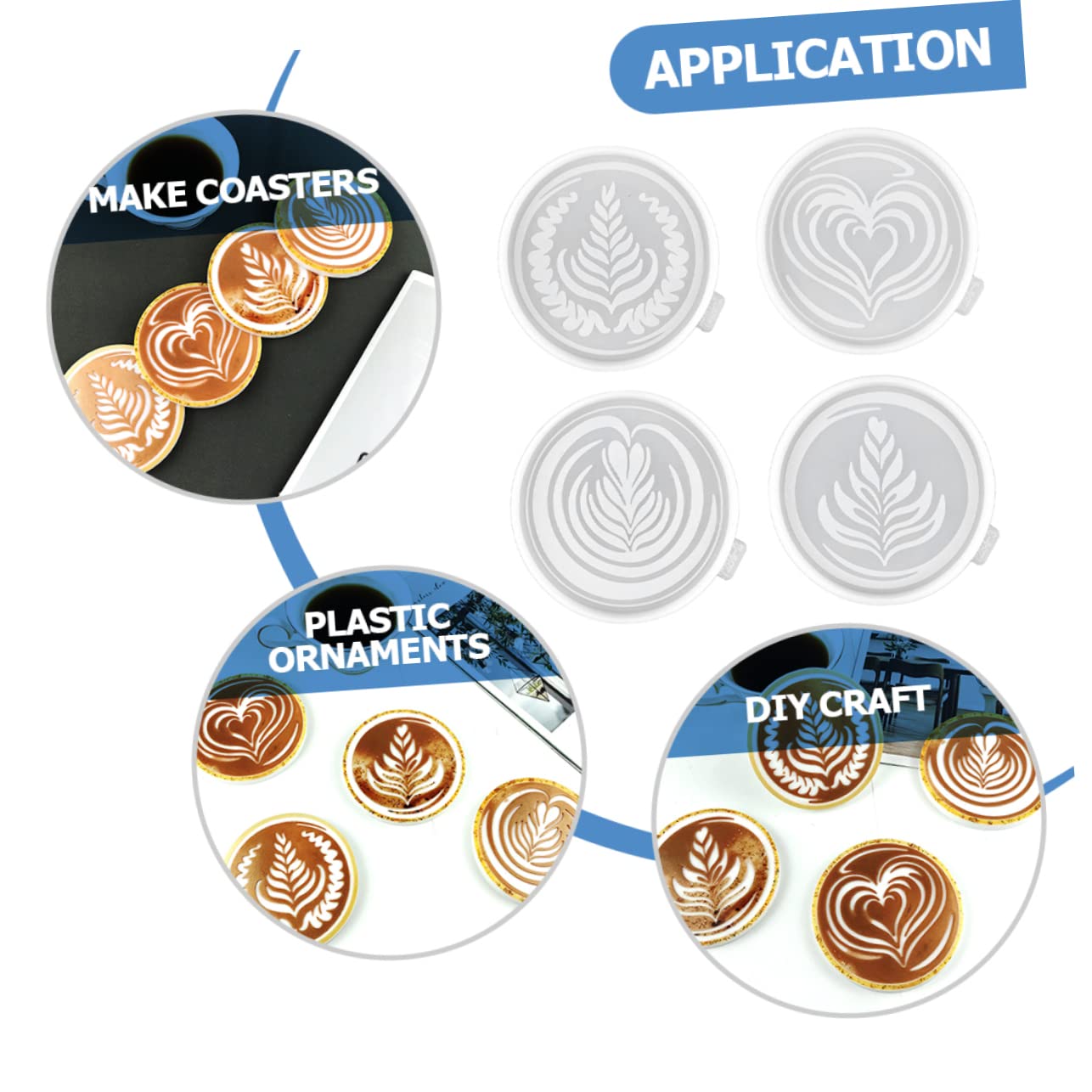 SEWACC 12stücke Teiliges Silikonformen Für Runde Diy Untersetzer Geeignet Für Epoxidharz Gießen Flexibel Und Leicht Zu Entformen Für Kreative Handarbeiten Und Kaffeetassen
