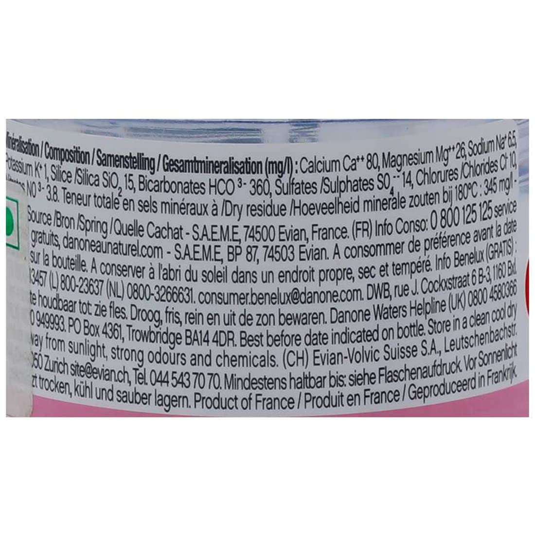 Evian Lot de 12 bouteilles d'eau minérale naturelle 330 ml