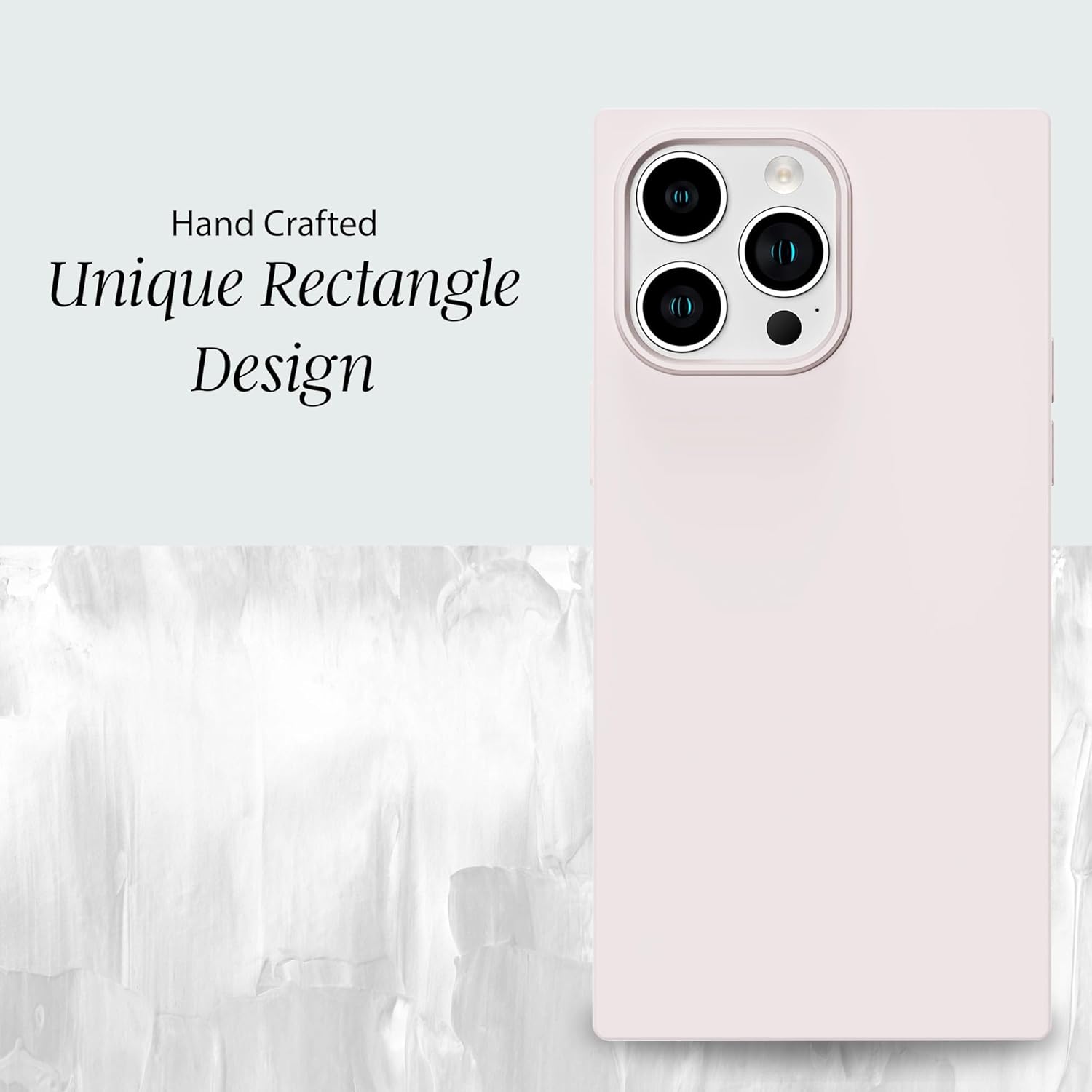 COCOMII Rectangle Case for iPhone 15 Pro Max, Wireless Charging Compatible, Matte Ivory Silicone