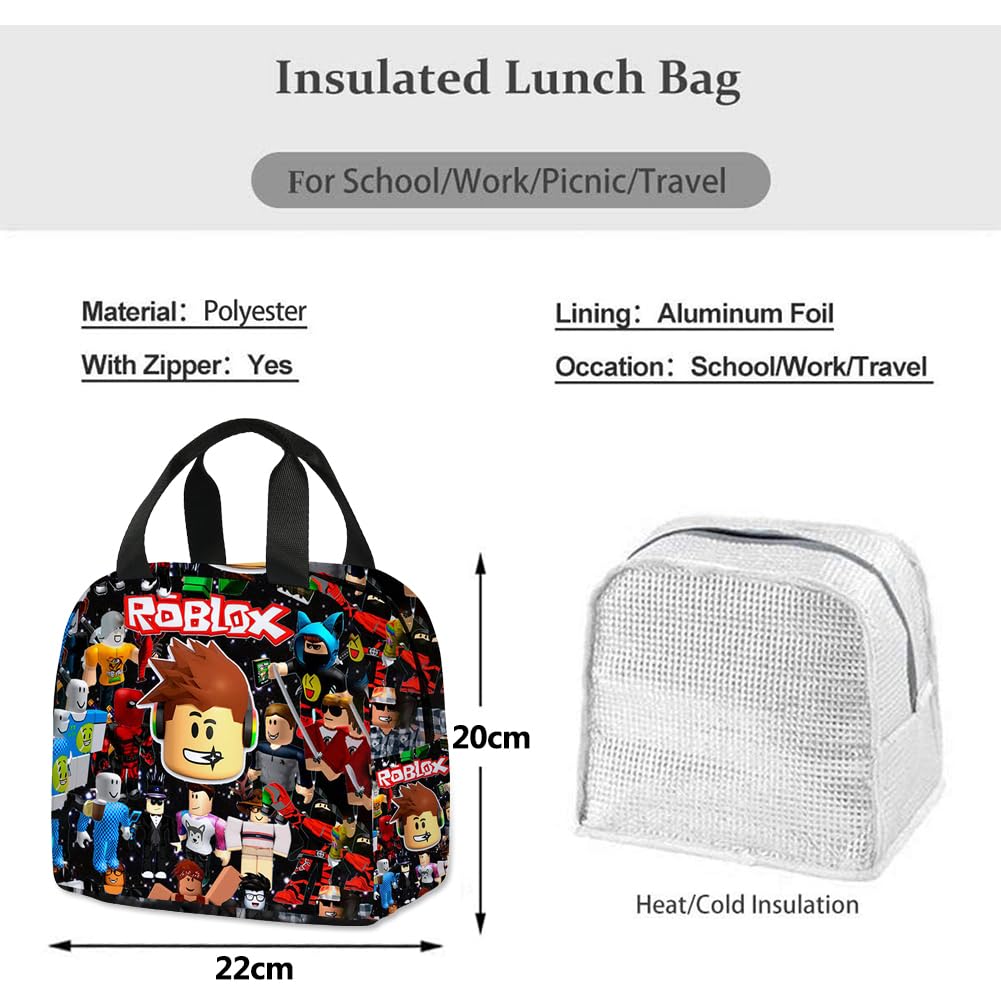 Robblox Sac Isotherme Enfant - Sac à Lunch Robblox Avec Isolation Thermique Pour École, Bureau, Pique-Nique Et Plage