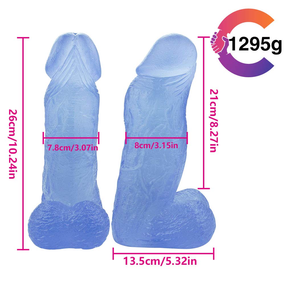 Dildo spesso 26 * 8 cm, plug anale, enorme dildo, grande pene, dildo anale, dildo con ventosa, punto G, vagina, plug anale, giocattoli sessuali per uomini e donne(Blue)