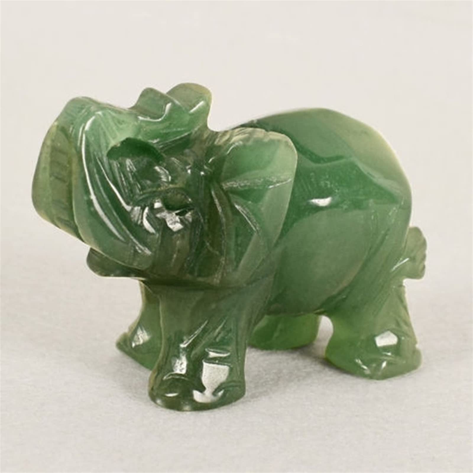 Figura de Elefante de Jade Tallada Hecha a Mano, Piedra Preciosa de Cristal Natural, Adornos de Buena Suerte FZUGEDRLI (Color : Watermelon Red)