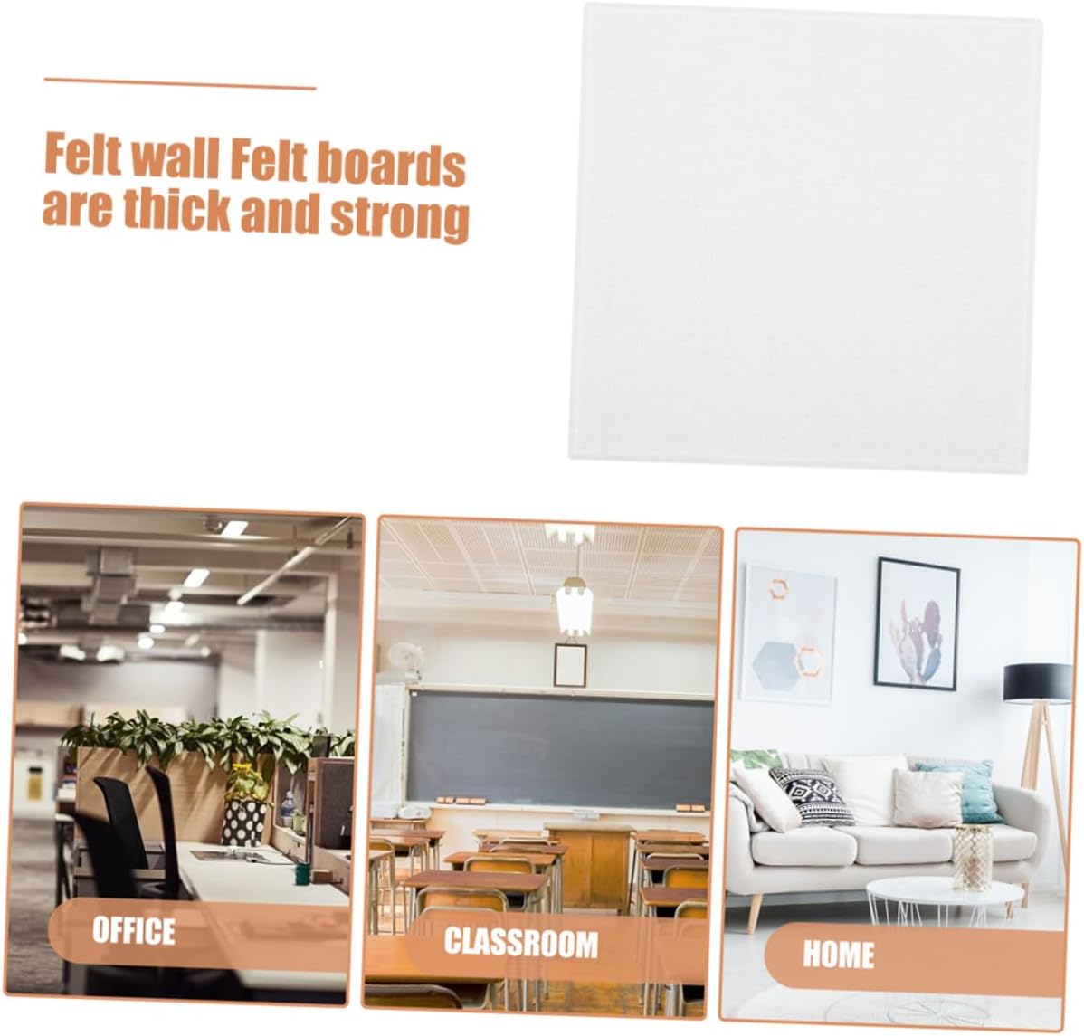 NUOBESTY 4pcs Felt Bulletin Board Tiles Square Acoustical Wall Panels for Home Office Decor Noise Reduction and Memo Board for Boys and Girls and Adults