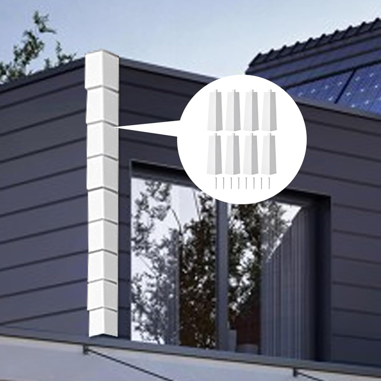 Siding Corner Caps,8X Outside White Corner Caps - Heavy Duty Metal Nails Included Building Material Tools For Mobile Home