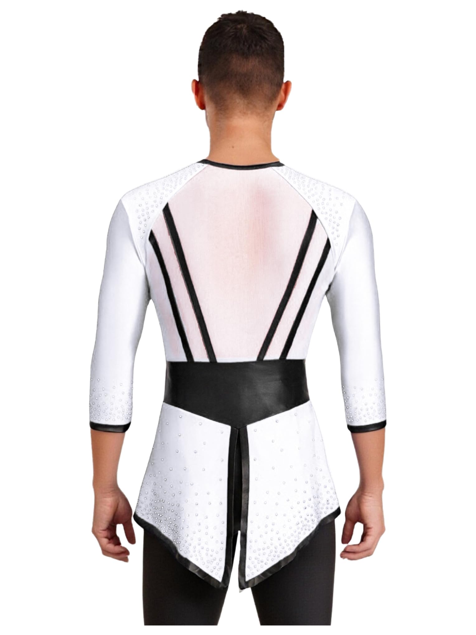 Adultos Hombres Traje De Baile Latino Para Hombres Camisa De Baile De Salón Latino Traje De Competición De Actuación Blanco S