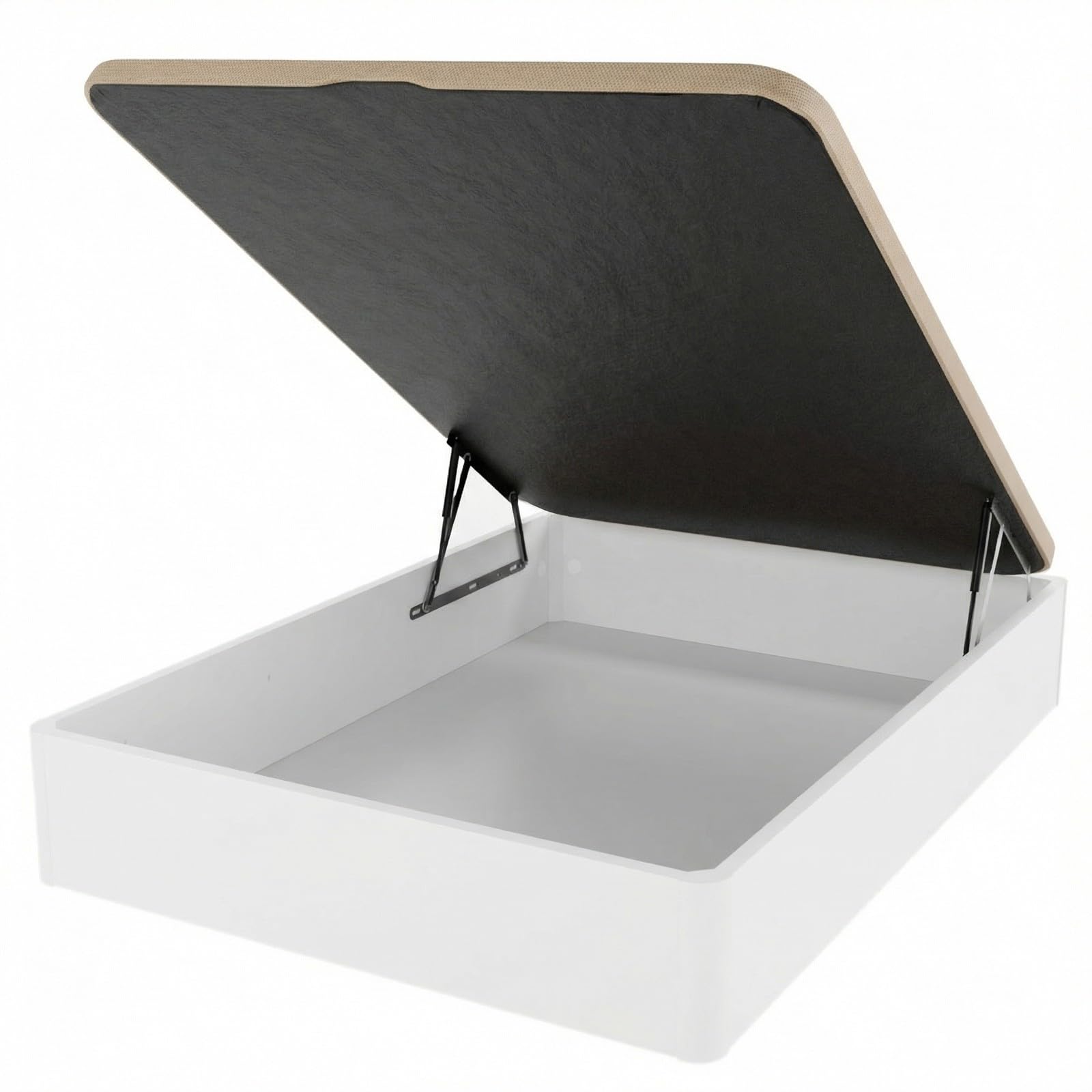 Somnia Descanso - Canapé Abatible 135x190 cm Blanco con Gran Capacidad, Base Reforzada de Alta Resistencia, Tapa Transpirable 3D y Subida a Domicilio Incluida