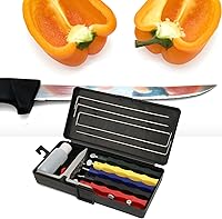 Vista 6 de Afilador de cuchillos profesional, kit de afilador de cuchillos de ángulo fijo, sistema de afilado de cocina, kit de afilado de cocina para chef