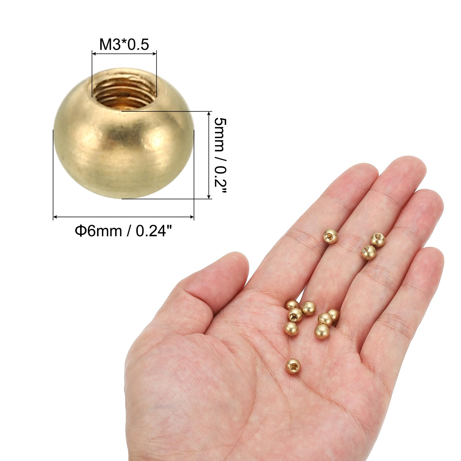 PATIKIL Dado Cieco M3x6mm, 30pz Cappucci Copri-Dado Bulloni in Ottone Dadi a Cappuccio a Filettatura per Viti Decorazione per Lampade, Copertura Dado per Mobili Illuminazione o Progetti