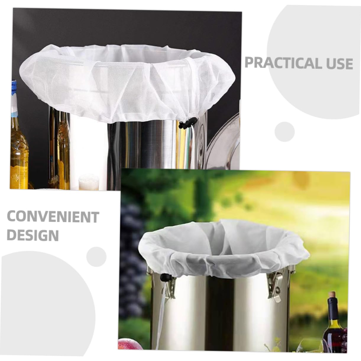 OKUMEYR Brewing Bags Set 2 Pack Fine Mesh Filter Bags for Cold Brew Coffee Nut Milks