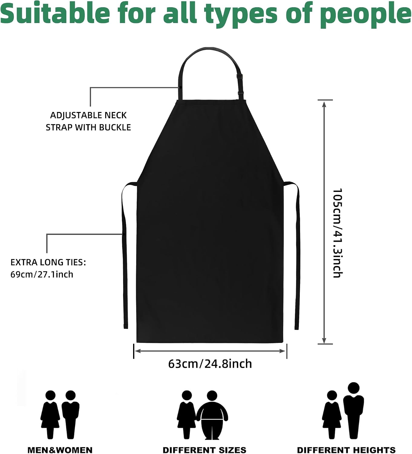 Heavy Duty Waterproof Apron - for Unisex Adult, Ultra Lightweight, Chemical Resistant Industrial Work Apron
