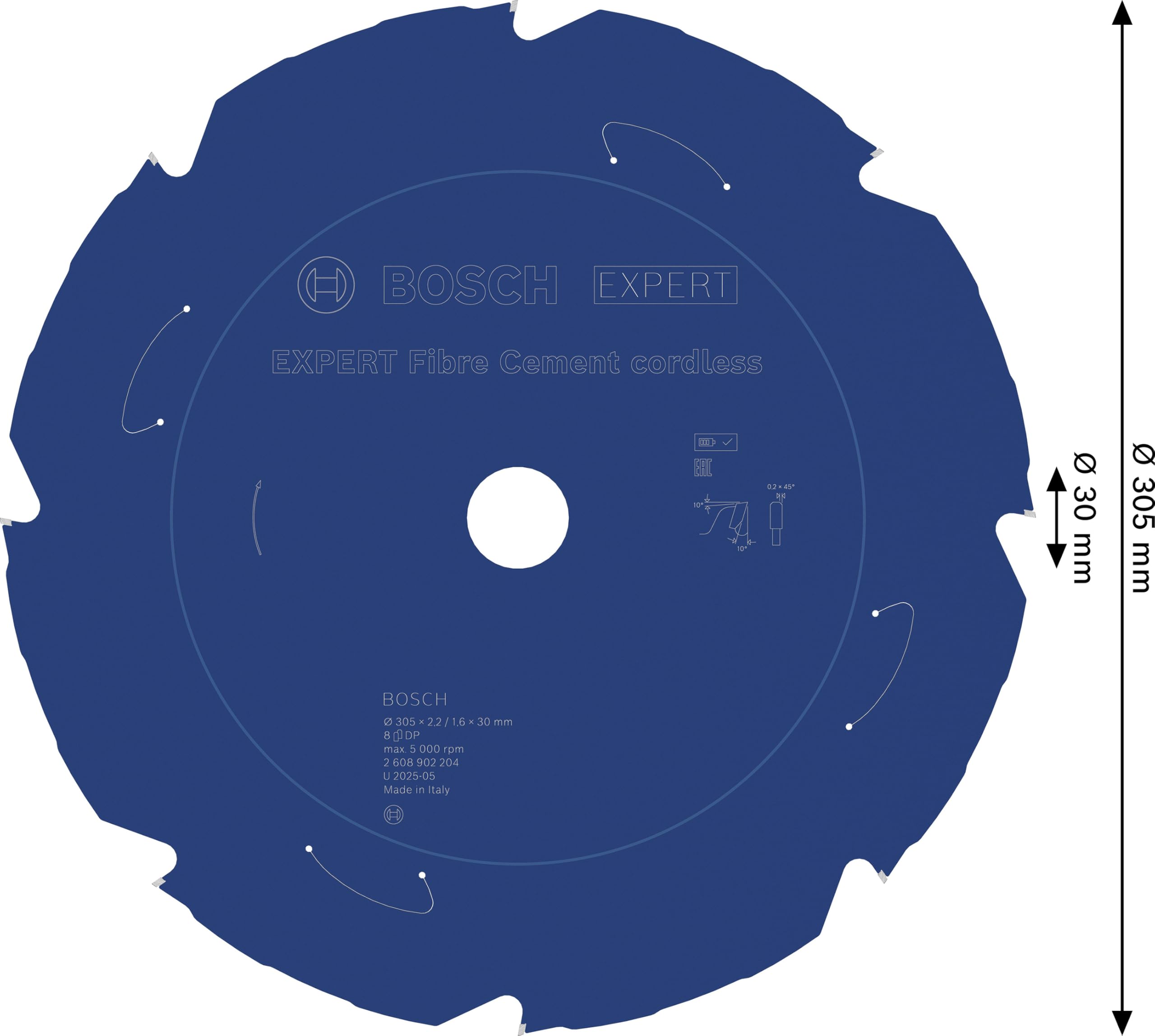 Bosch 1x Lame de scie circulaire EXPERT Fibre Cement Cordless