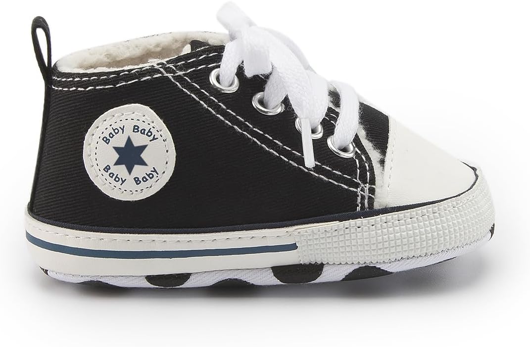 KIDSUN Tutoo Unisex Baby Boys Girls High Top Sneaker Soft Anti-Slip Sole Newborn Infant First Walkers Canvas Denim Shoes - Image 6