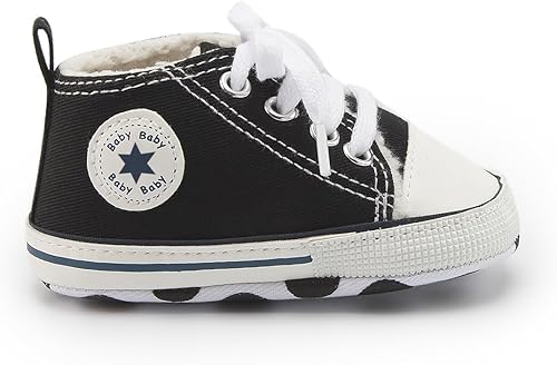 Miniatura 6 de KIDSUN - Zapatos deportivos unisex de caña alta para bebés, mezclilla de lona, suela antideslizante, suaves, para los primeros pasos