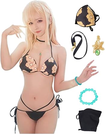 Anime Swimsuit Anime Cosplay Women Sexy Bikini Cosplay Bathing Suit Two Piece Set Halloween Costume