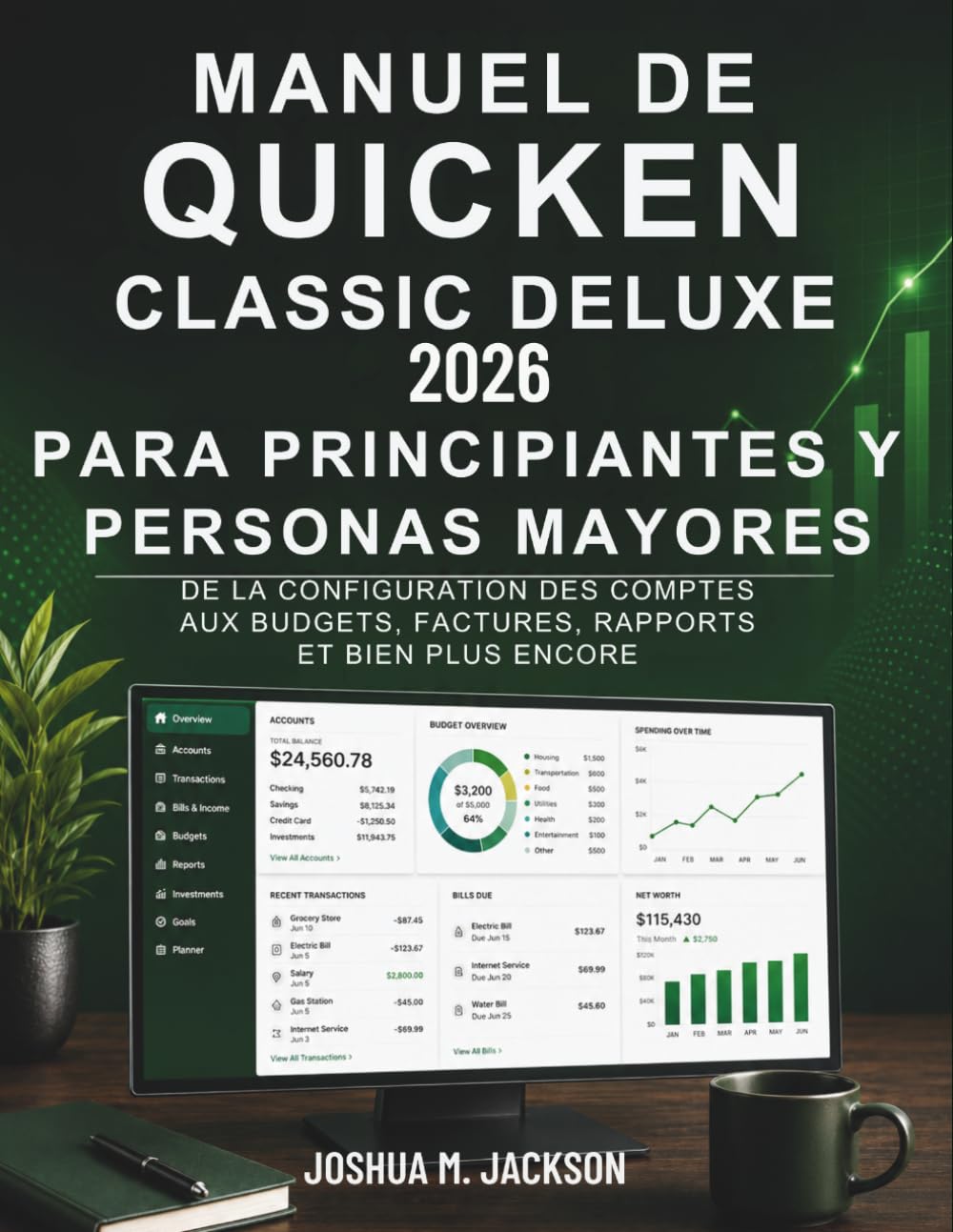Manual De Quicken Classic Deluxe 2026 Para Principiantes Y Personas Mayores: Desde la configuración de cuentas hasta presupuestos, facturas, informes y mucho más