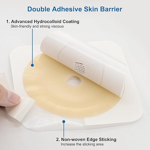 Miniatura 4 de 21 bolsas de ostomía, suministros de colostomía, bolsa de ostomía drenable de dos piezas para el cuidado del estoma de ileostomía, cortada a medida