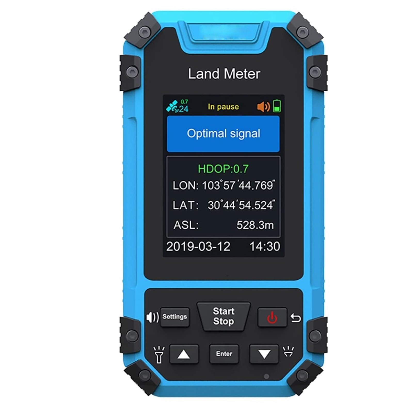 GPS de mano Equipo de Topografía, S4 Pantalla a Color GPS Medidor de Tierra, Máquina Topográfica Receptor Profesional de Medición de Área, para Bosques Tierras Agrícolas Montaña Minería Lago blue
