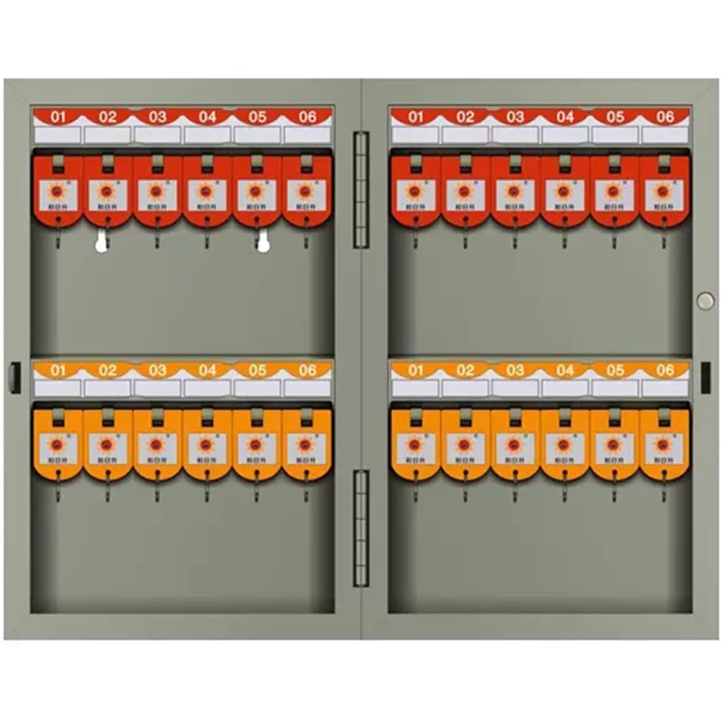 Key cabinets, for Wall 24/32/48/72/96/120-keys Capacity Optional Key Cabinet, Home Painted Steel Security Box(24 Keys)