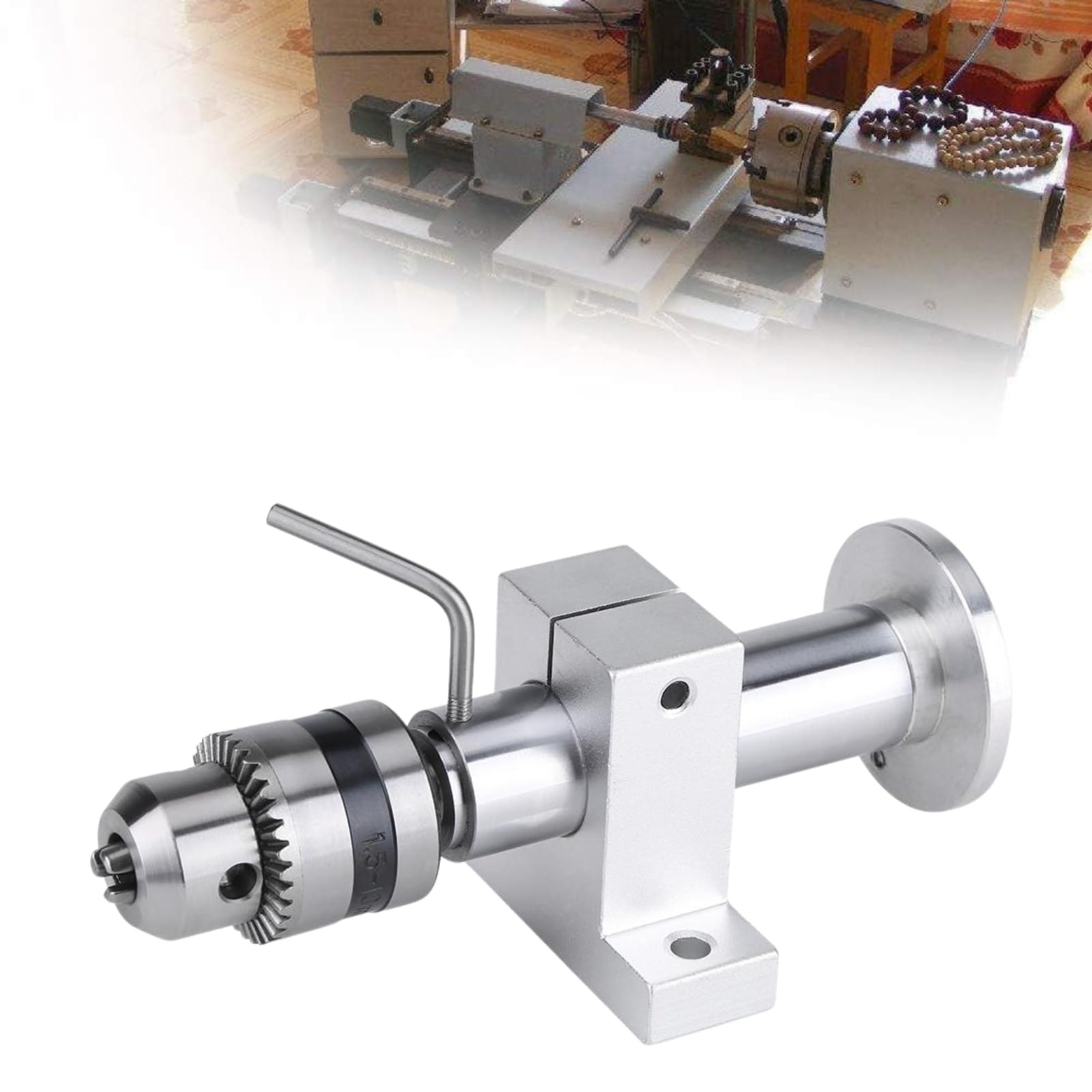 Dewin Lathe Revolving Centre, Drilling Tailstock Wood Lathe Tools Precise Live Revolving Center With Wrench For Mini Lathes Machine Diy Woodworking (Center Height 35 Mm)