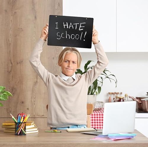 Miniatura 5 de NANXJIUR Paquete de 2 etiquetas colgantes para pizarra, mini letreros de pizarra con cuerda, letreros de madera de 8 x 12 pulgadas, mini pizarras