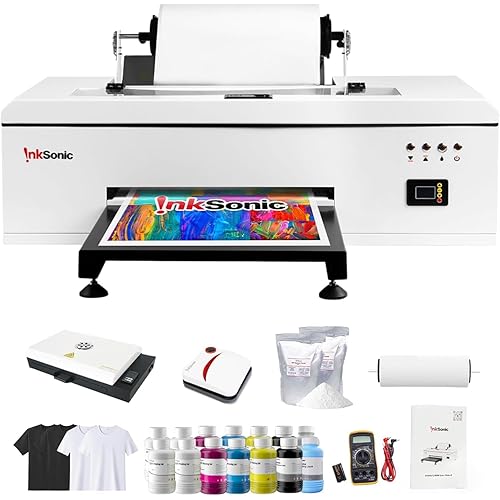 InkSonic R1390 DTF Printer Bundle, A3 Width DTF Printer Machine with Oven, Custom Garment Printing, Multi-Material Compatible, Direct to Film, White Ink Circulation System & Auto Clean, C13