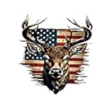 Generic 2 Pcs American Flag Buck Deer Sticker, Vinyl Decal Sticker for Car, Truck, Computer, Wall, Any Clean Smooth Surface
