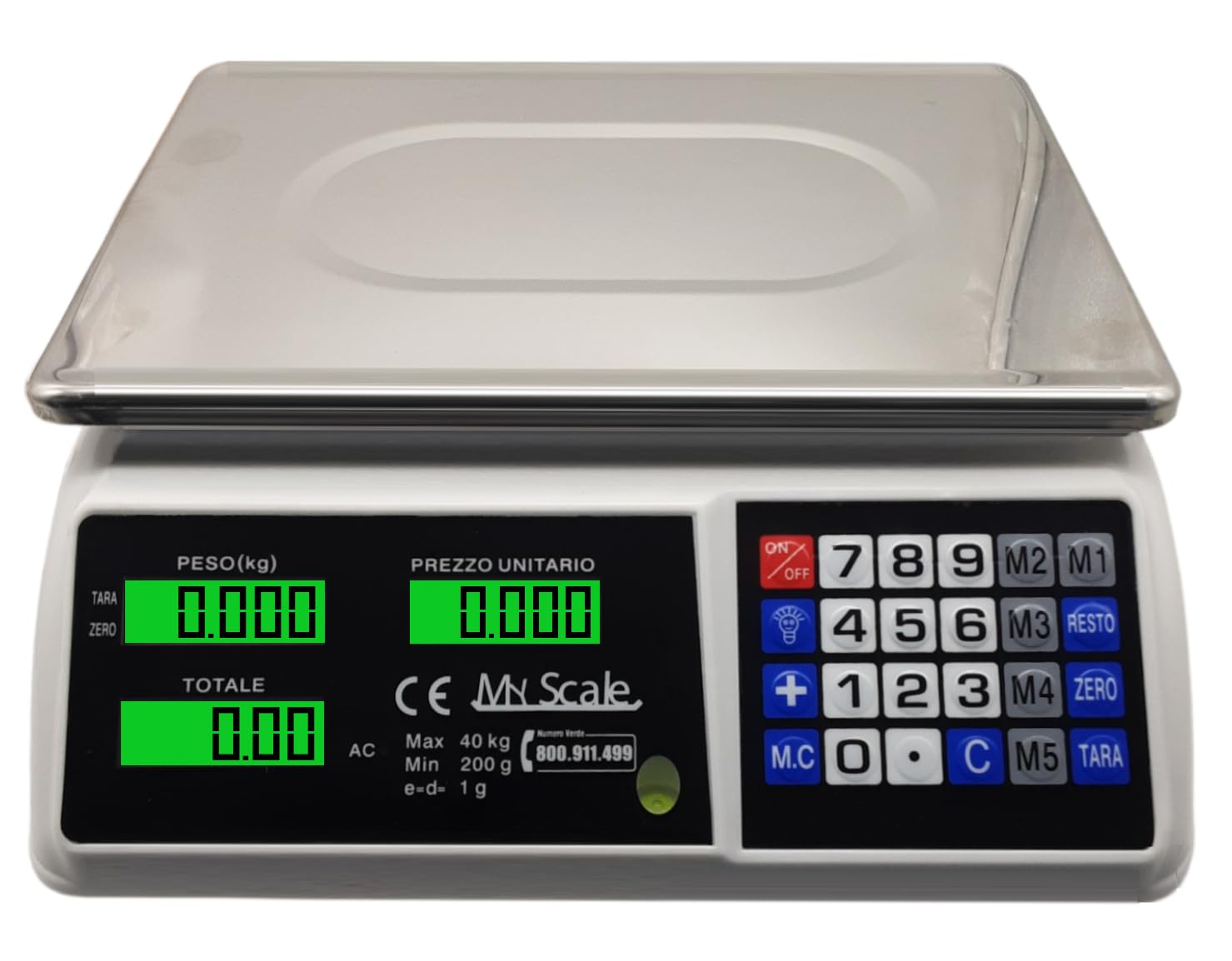 BILANCIA ELETTRONICA PROFESSIONALE DIGITALE 40Kg ACCIAIO DA BANCO - Foto 10