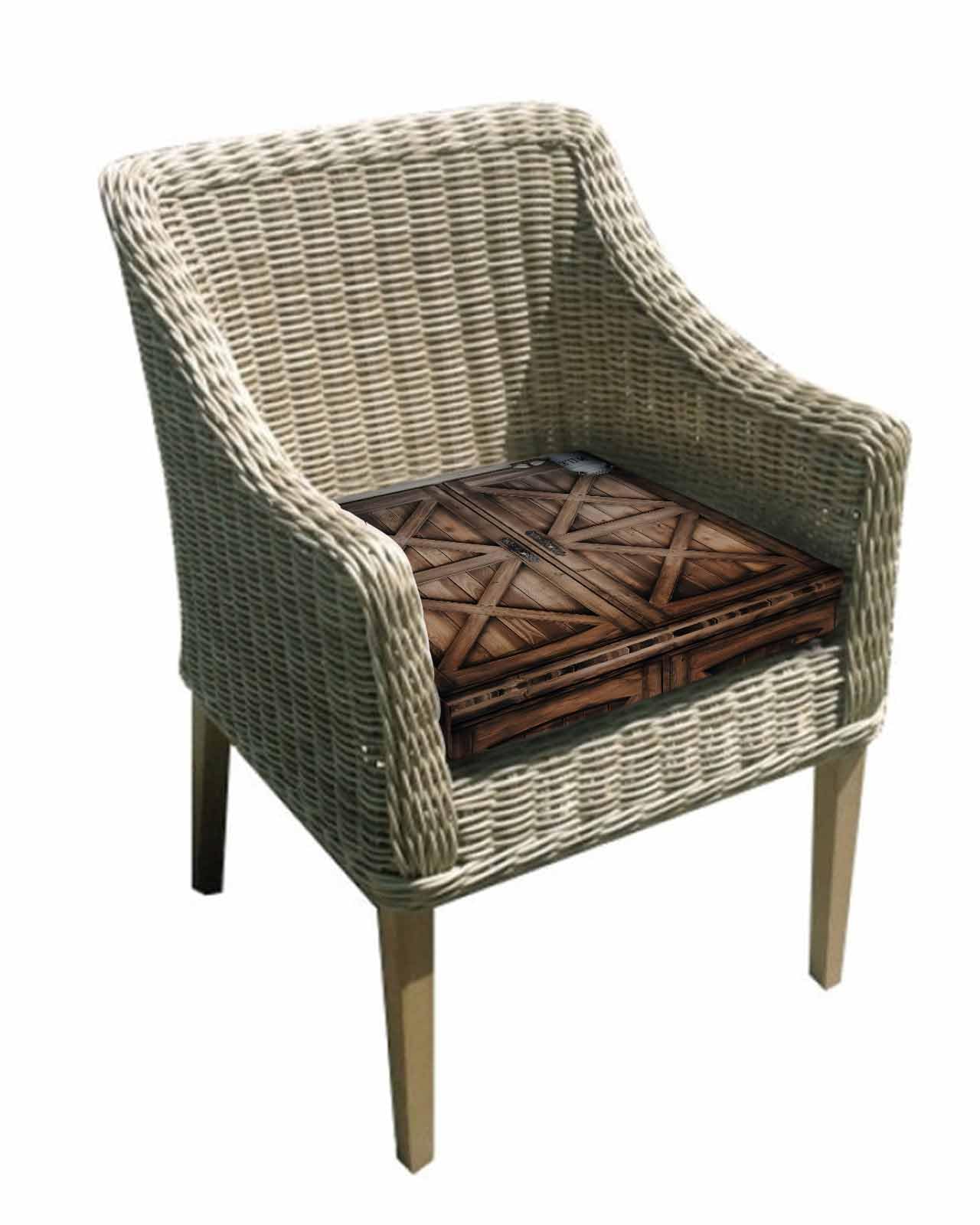 Hokiten Retro Brown Door Outdoor Cushion Chair Cover Set of 2 - Waterproof Couch Seat Covers, Country Vintage Wooden Door Patio Furniture Protector Cushions Slipcovers for Sofa/RV, 22