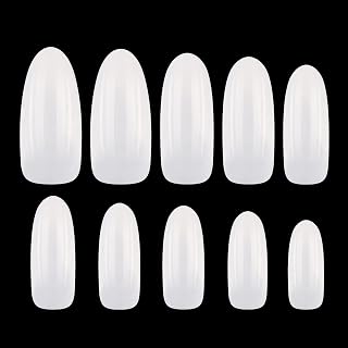 Makartt Oval Nail Tips, 500pcs False nail Tips Press on Nails Acrylic Nail Tips Full Cover 10 Sizes, A-04