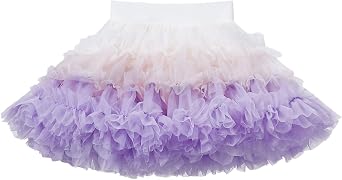 Tutu Skirts for Toddler Girls, Gradient Tiered Skirt Color-Block Fluffy Soft Tulle Skirt Daily Outfit Tutu Dress 1T-5T