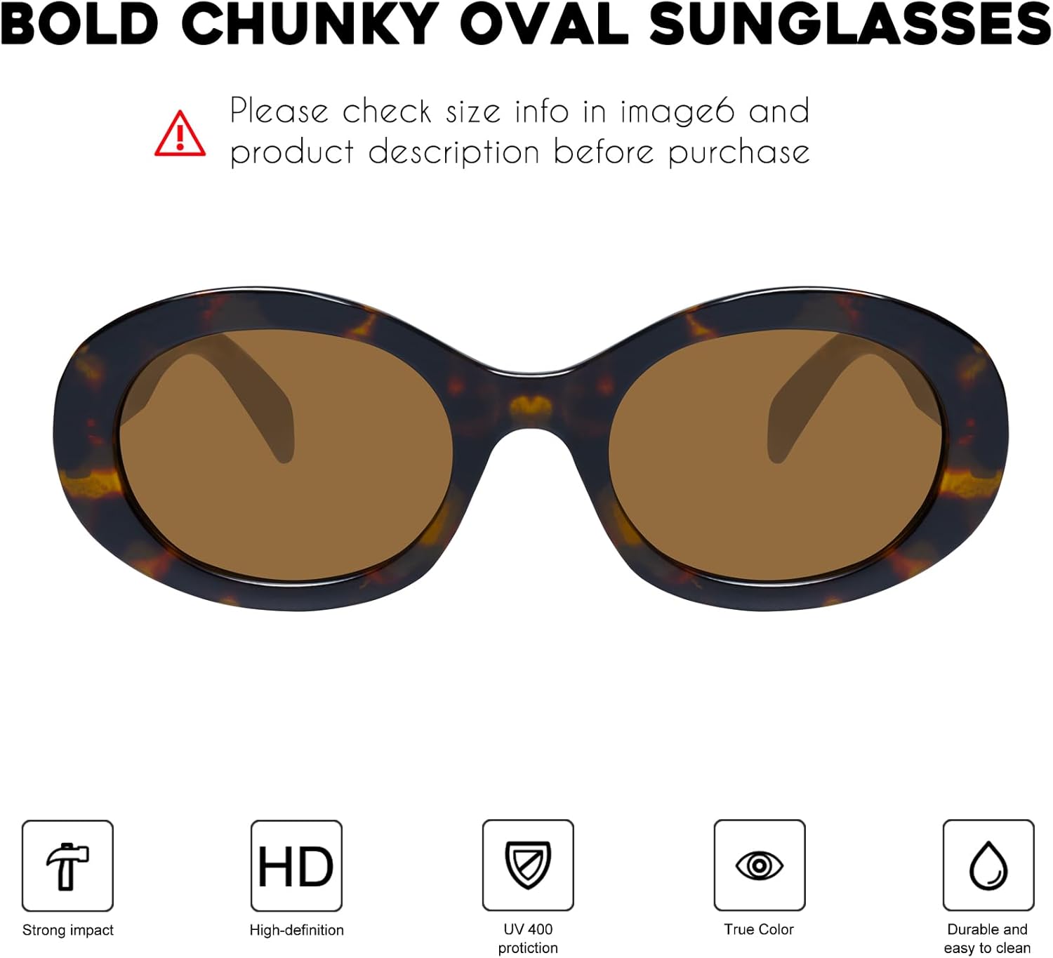 mosanana Oval Retro Trendy Sunglasses for Women 90s Style MS52371 - Image 2