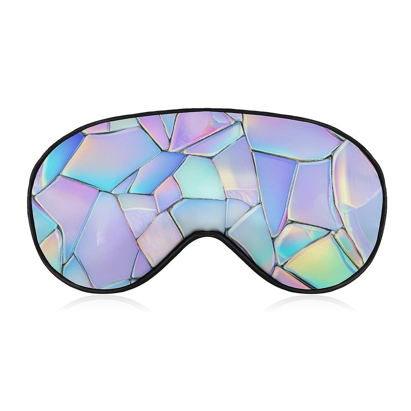 Pastel Rainbow Glass Shards Sleep Mask Eye Shade Cover Adjustable Strap for Travel Lunch Break Women Men