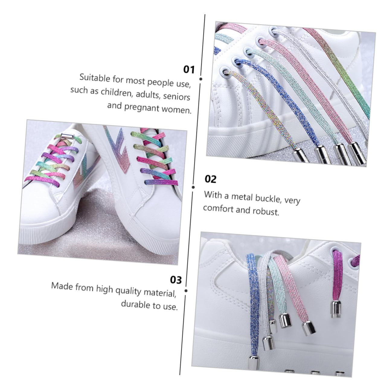 SHERCHPRY Cordones Perezosos Cordones Con Hebilla Para Niños Cordones Elásticos Para Zapatos Para Niños Zapatillas De Deporte Suministro De Bricolaje Cordones Elásticos Para Niños