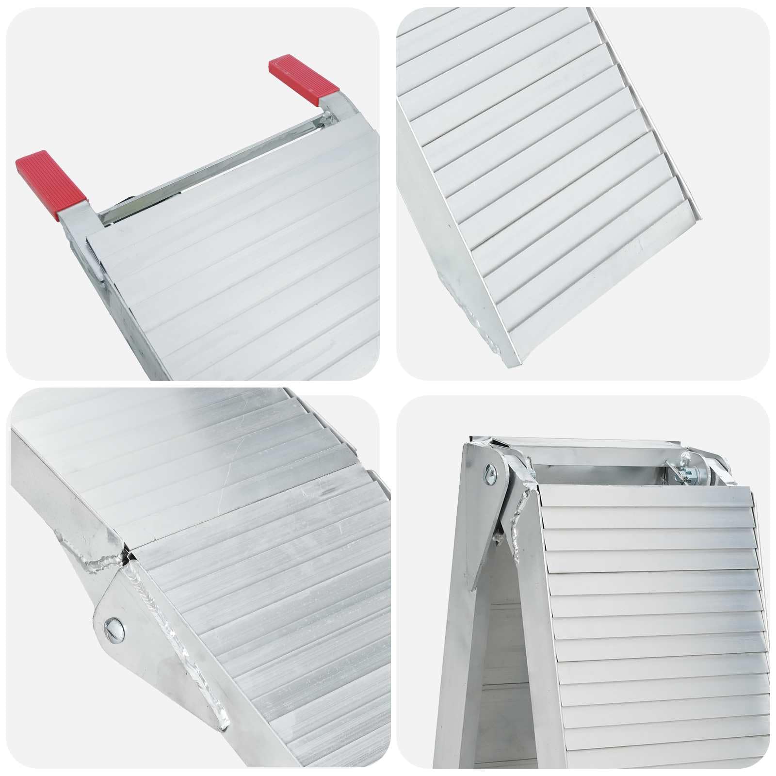 Motorradrampe 2er Set Auffahrrampen 680 kg belastbar klappbar Aluminium 205 cm klappbare Verladerampe für Motorrad ATV Rasenmäher