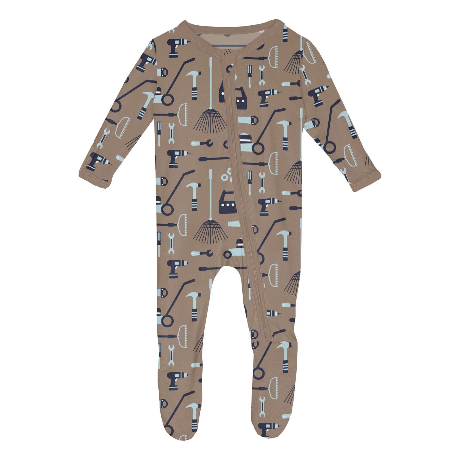 KicKee Baby &amp; Toddler Zipper Footie – Ultra-Soft Viscose from Bamboo Pajamas with Flip Paws &amp; Grips