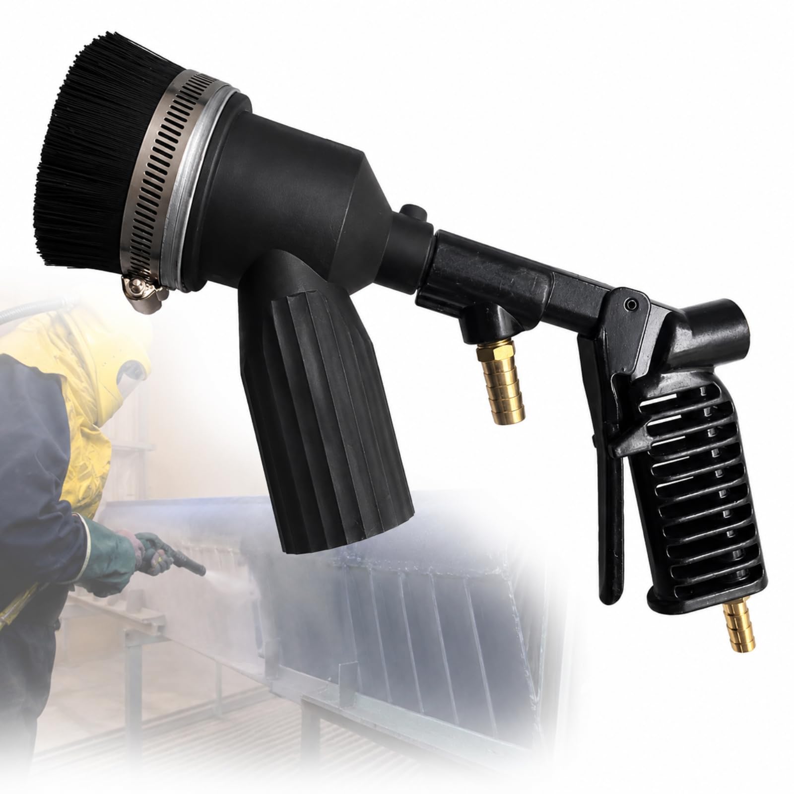 AMQYDT Portable Vacuum Sandblaster, Vacuum Recovery Sandblaster Nozzle Set, Portable Abrasive Blasting Tool For 28 Gallon Recycle Tank, Ceramic Tips For Paint Rust Cleaning And Workshop Use