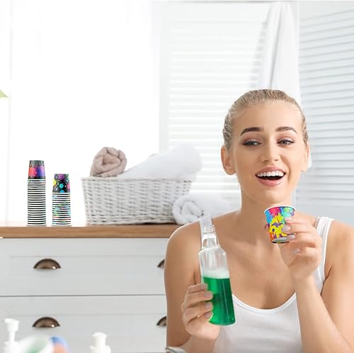 Miniatura 5 de 500 vasos de papel para artistas vasos de papel desechables de neón vasos de baño de arte para enjuague bucal vasos de papel de color mini