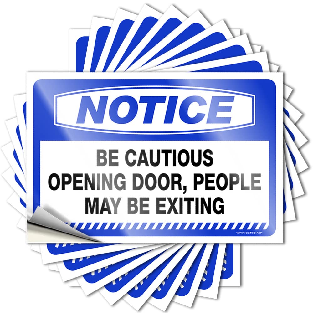 Tiki Bar Accessories Quote Durable Nice | Notice Be Cautious Opening Door, People May Be Exiting Spicy Self Adhesive Sticker for Cars DIY(6X9CM)