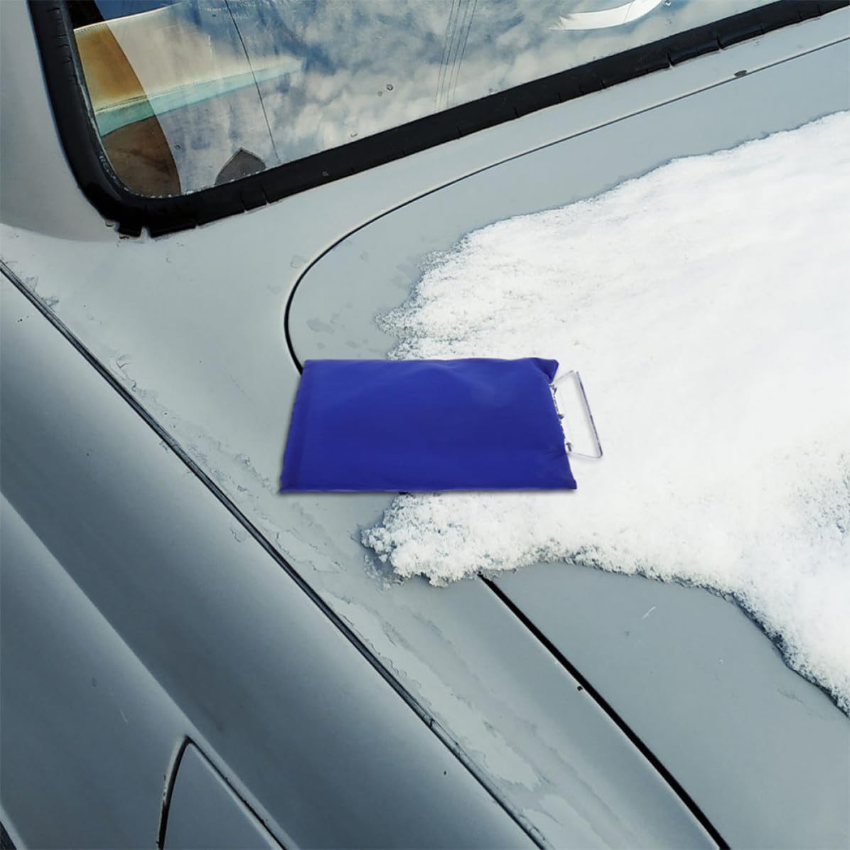 Housoutil 10 Pezzi Raschietto Design Multifunzionale in ABS e Feltro con Guanto Termico Blu per Rimuovere Neve e Ghiaccio, Accessorio Invernale per Ghiaccio per Auto per Pulizia Veicolo