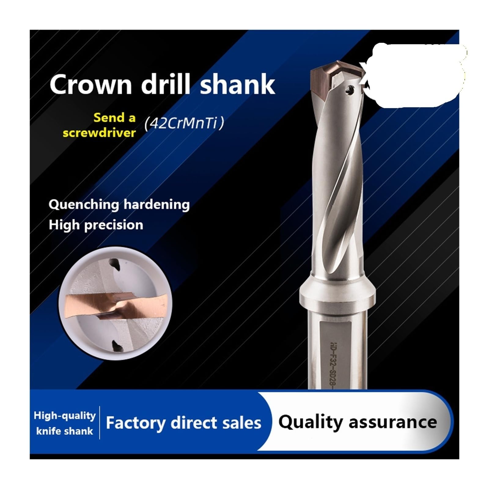 1 szt. 3D/5D/7D/10D wewnętrzne chłodzenie węglika Bit niestandardowa średnica 30-32.0mm HD wiertło koronowe Twist szybka prędkość przetwarzania(HD F33 SD31.0,7D)