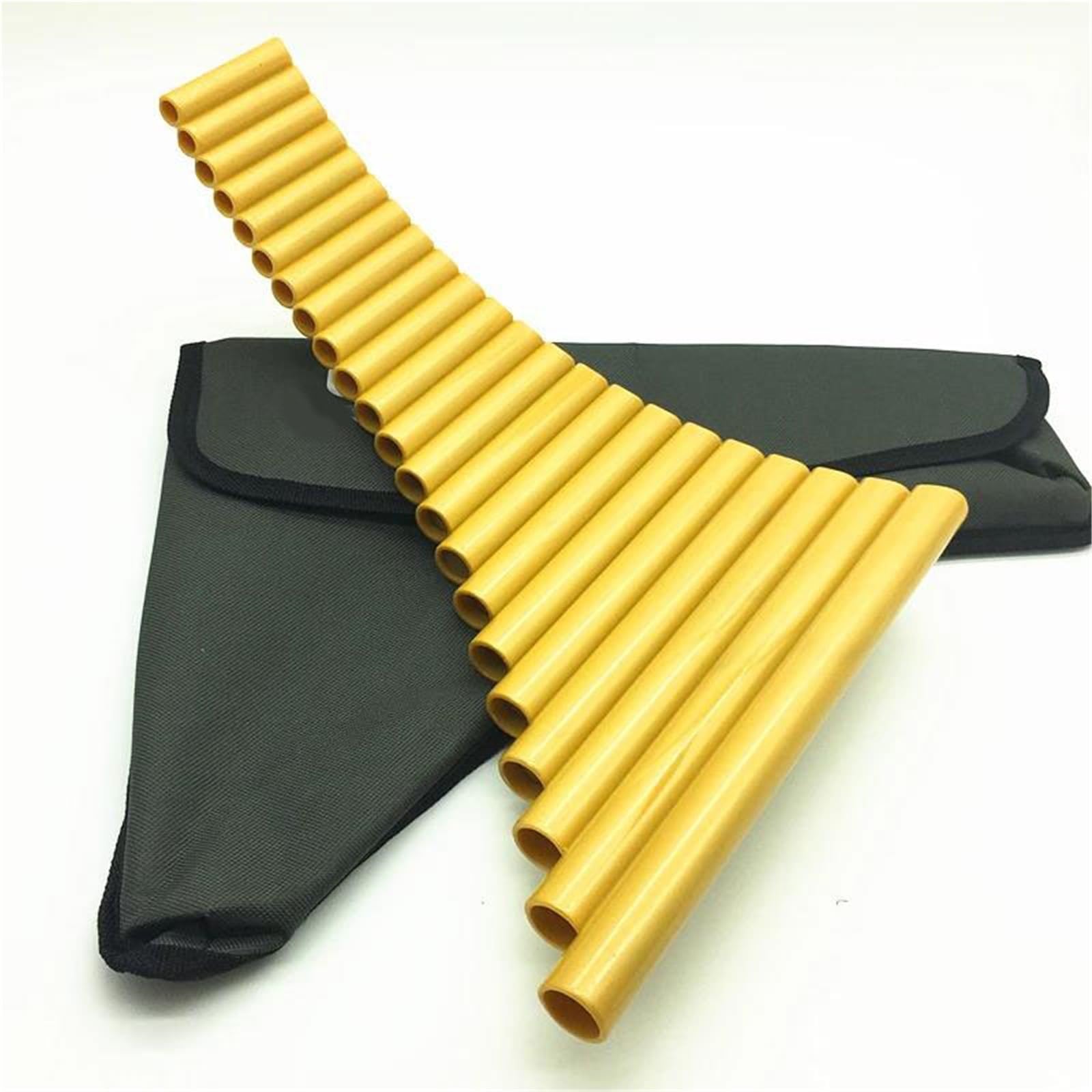 Flauto di Pan in plastica ABS 22 tubi G chiave | Oro for la pratica quotidiana, le esibizioni sul palco e la registrazione musicale(Golden Left Hand)