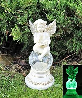 Solar Powered Fairy Angel Cherub Garden Resin Ornament Figurine Statue HOME HUT®