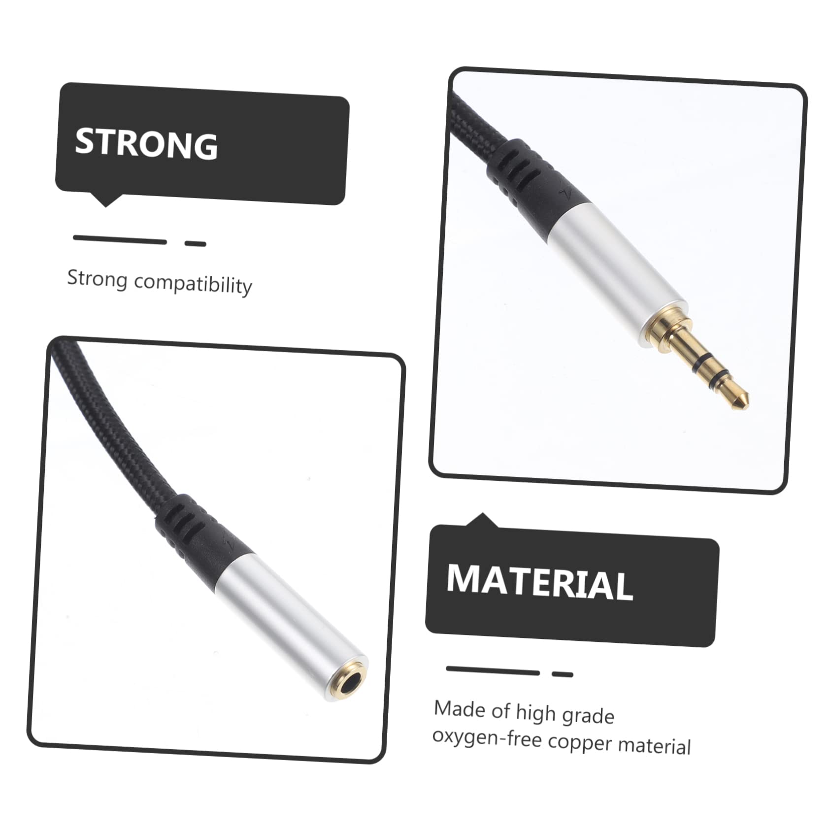 HOMSFOU 5piezas Cable De Extensión De Audio De Para Auriculares Compatible Teléfonos Computadoras y Dispositivos De Audio De Material Tpe