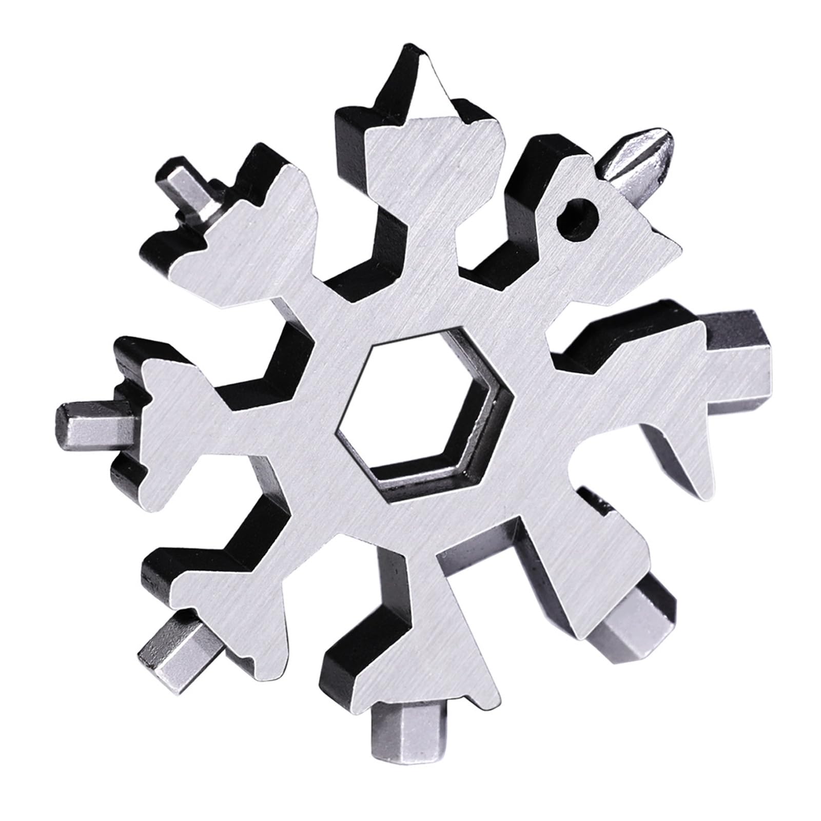 FODARSAI Gifts for Men, 18-in-1 Snowflake Multitool, Stocking Stuffers for Men, Cool Camping Tool Gadgets for Men, Unique Gifts for Dad, Husband, Boyfriend (Silver)