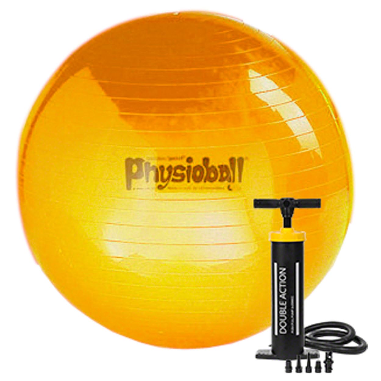 Sport-Tec PEZZI Gymnastikball Set, ø 105 cm, gelb, inkl. Power Pump, Sitzball