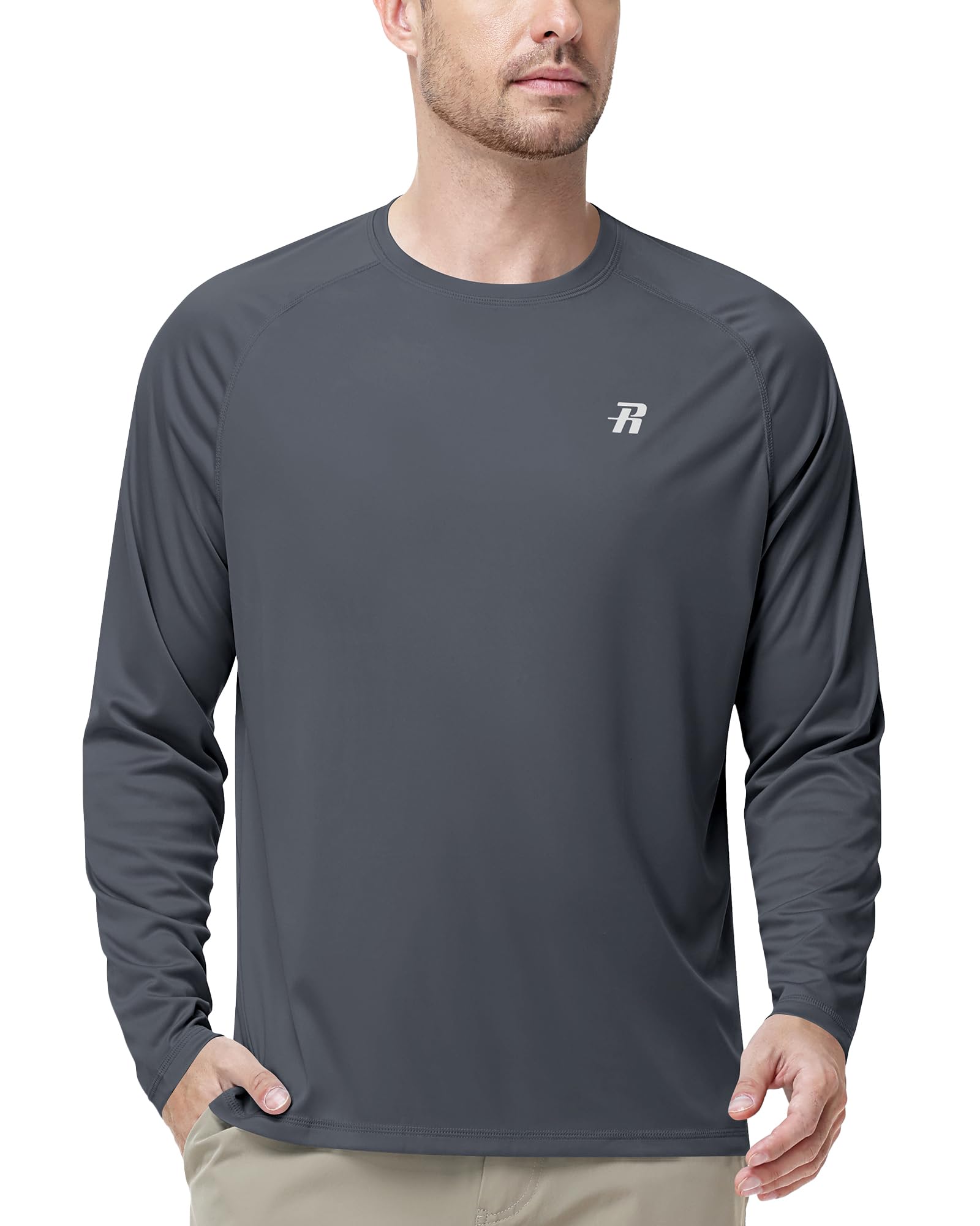 Runhit UV Shirt Herren Langarm UPF 50+ Sonnenschutz Schwimmshirt Atmungsaktives Schnelltrocknendes Rashguard für Surfen Angeln Wandern Outdoor